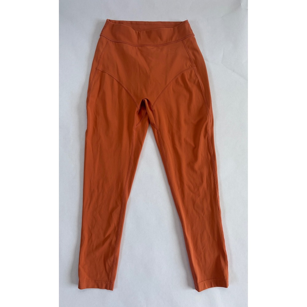 Gymshark Kendra Kathryn KK High Waisted Ruched Leggings Burnt Orange Rust Small